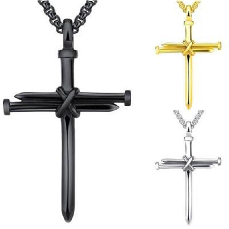 Men’s Steel Cross Pendant Necklace