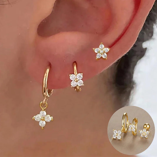Crown Stud Earring Set for Women 3PCS